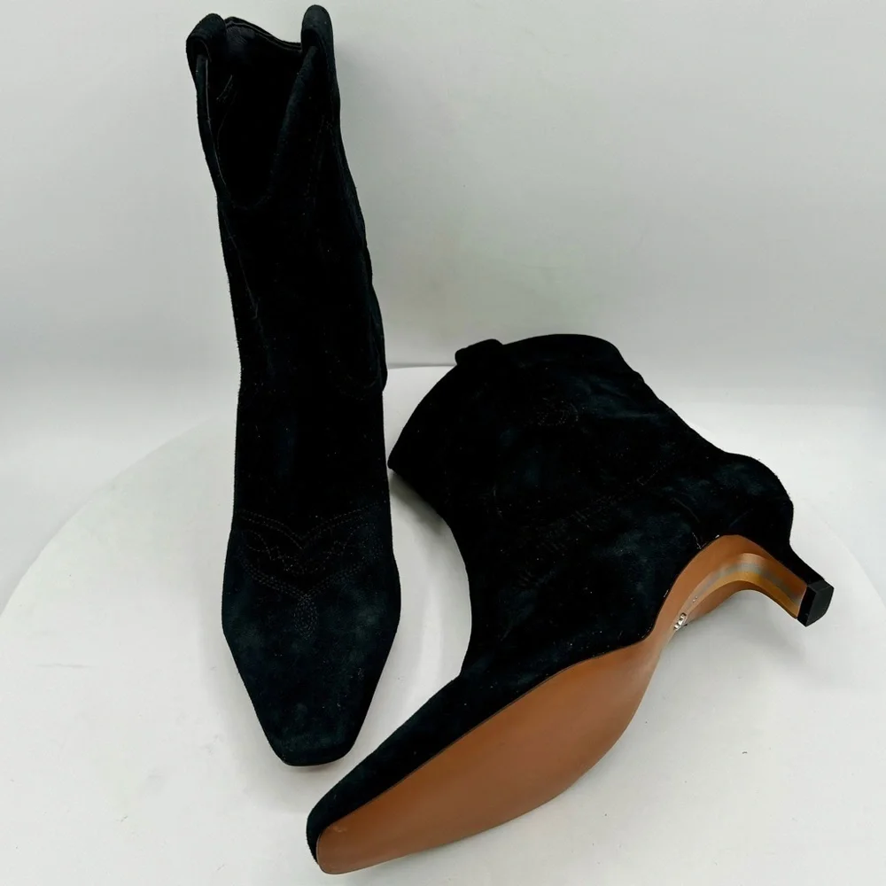 Sam Edelman Taryn Western Womens Ankle‎ Bootie Size 8 Color Black NEW